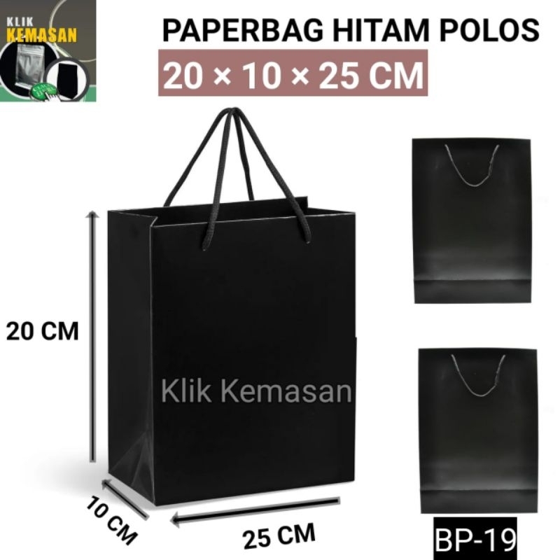 

ISI 12 BIJI paper bag hitam murah bp19 | tas kertas | paperbag polos shopping bag