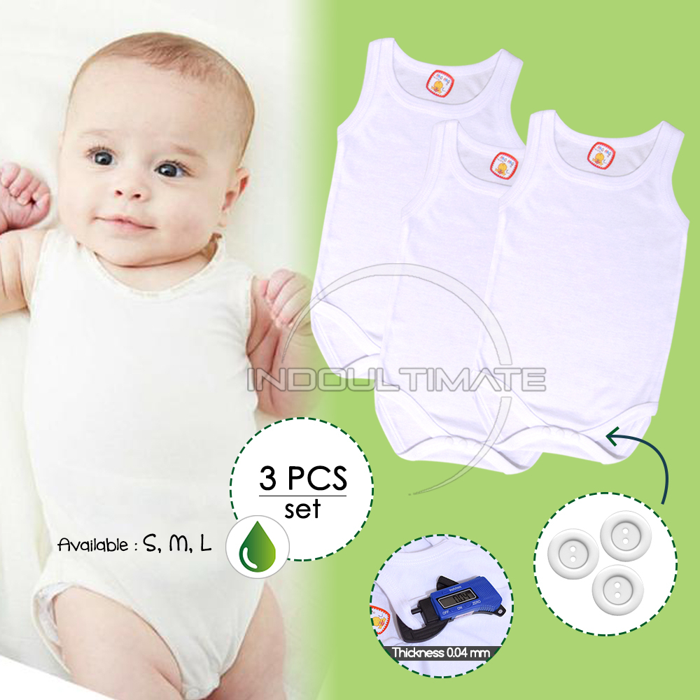 Kaos Dalam Bayi 3Pcs [S, M, L] Kaos Dalam Bayi Baru Lahir Newborn Murah Singlet Bayi Pakaian Bayi Kaos Bayi KD-02 Kaos Dalam Bayi Perempuan Laki Laki