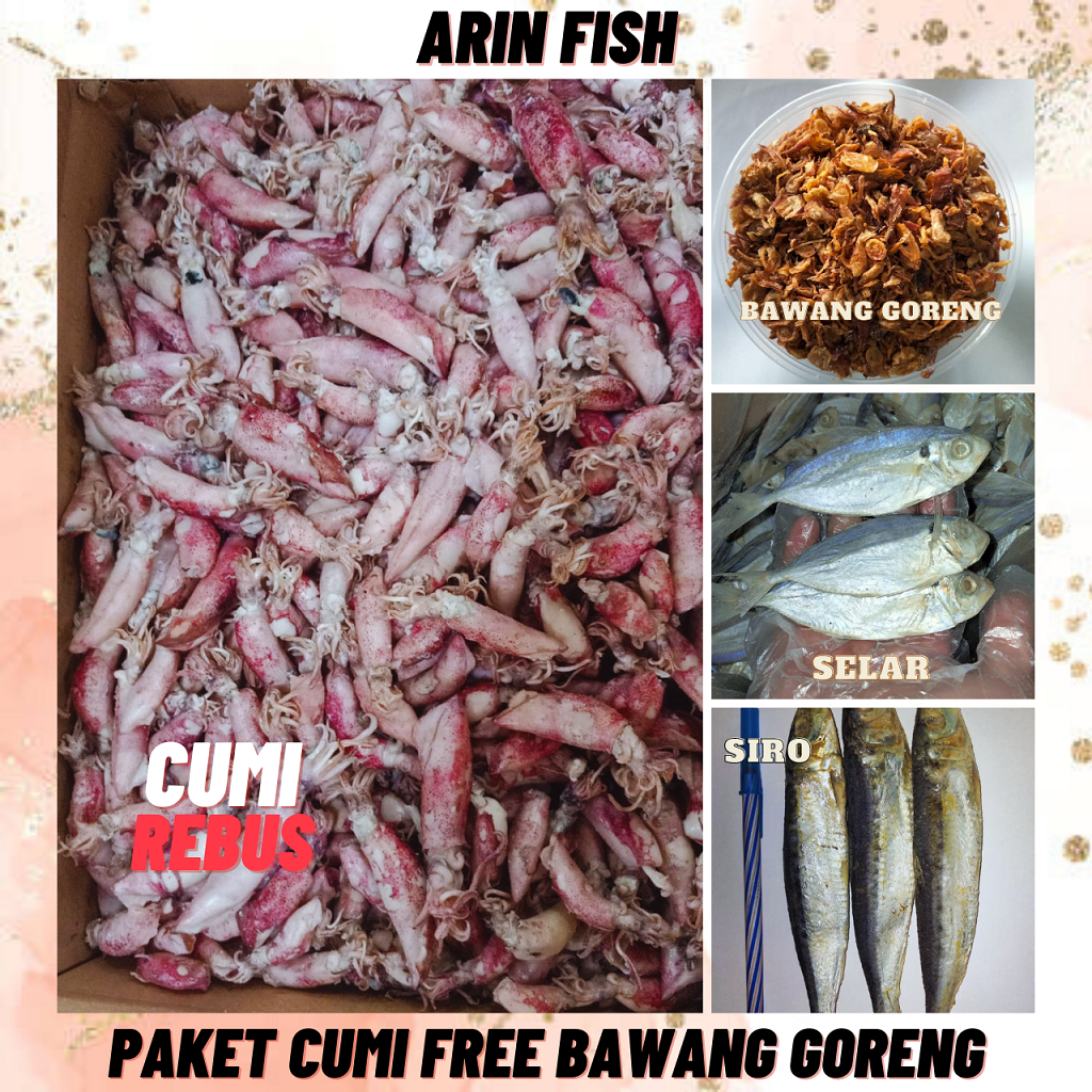 

Kombo Paket Cumi Rebus/Kering, Teri Nasi, Peda Banyar, Terasi, dan Jambal Roti ( free Bawang Goreng asli Brebes )