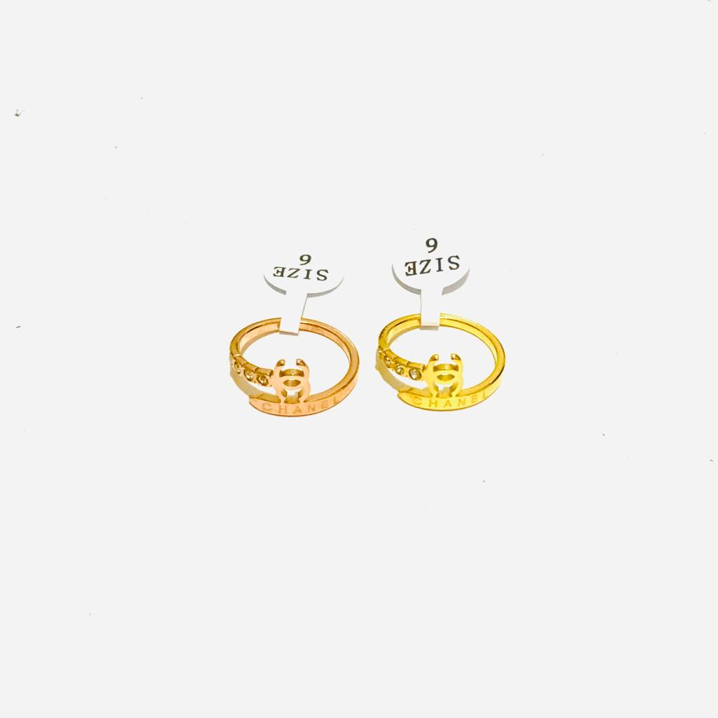 Cincin Titanium Wanita Lapis Emas Anti Karat CT-59-19-AMK