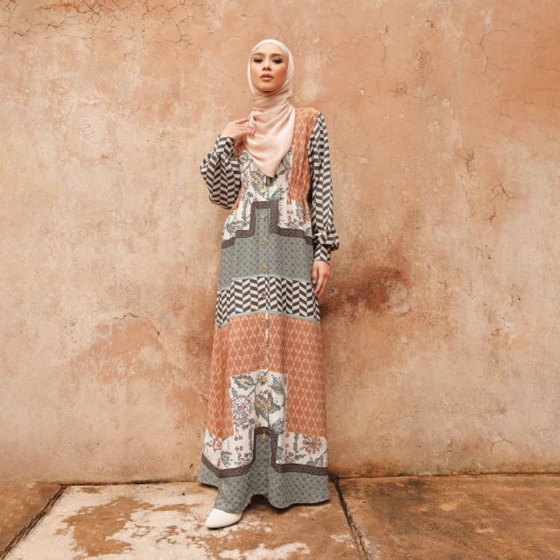 ZASKIA SUNGKAR NADA DRESS BRICK