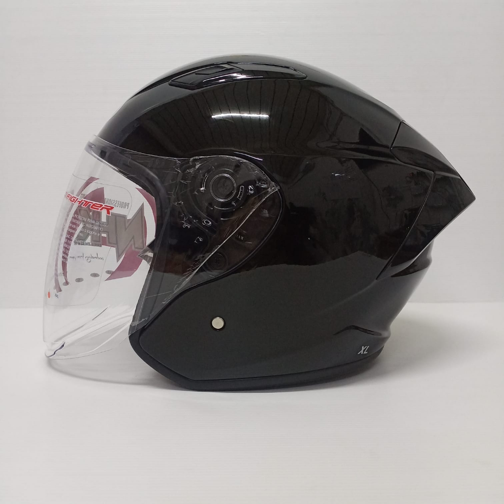 NHK HELM R1 ELITE SOLID BLACK SINGLE VISOR HALF FACE NHK ELITE