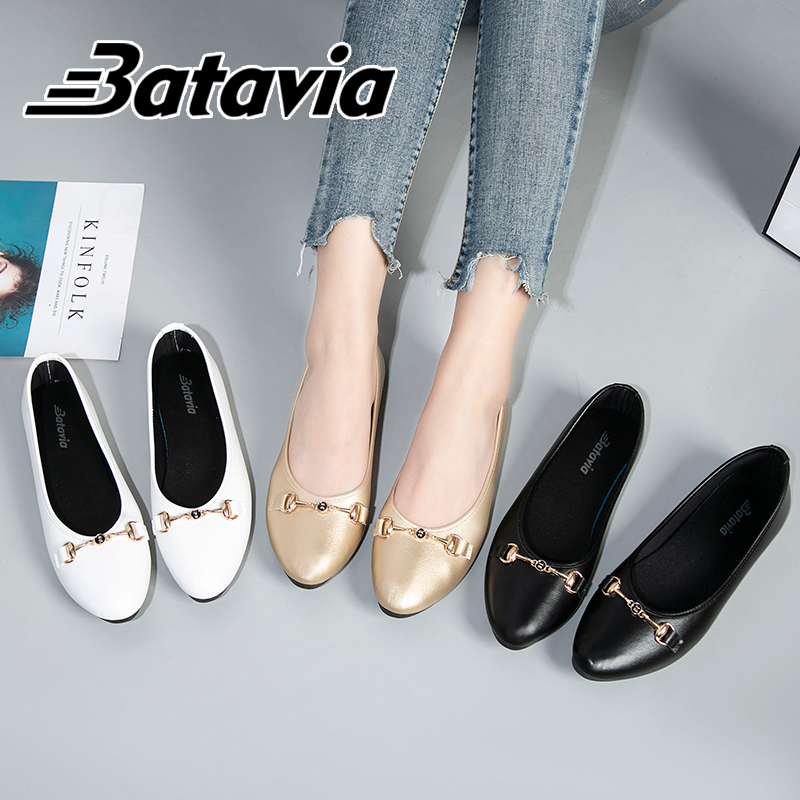 Batavia import Sepatu wanita flatshoes sepatu flatshoes fashion kulit wanita sepatu wanita flatshoes kulit Flats Shoes Sepatu Wanita Sepatu kerja wanita di tempat kerja Sepatu Hitam Wanita Balet Shoes F12