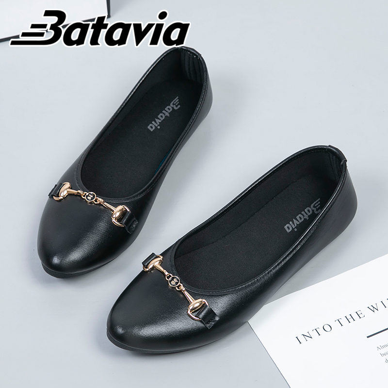 Batavia sepatu wanita import Sepatu wanita flatshoes sepatu flatshoes fashion kulit wanita flatshoes kulit Sepatu Wanita Sepatu kerja wanita di tempat kerja Sepatu Hitam Wanita Balet Shoes F12