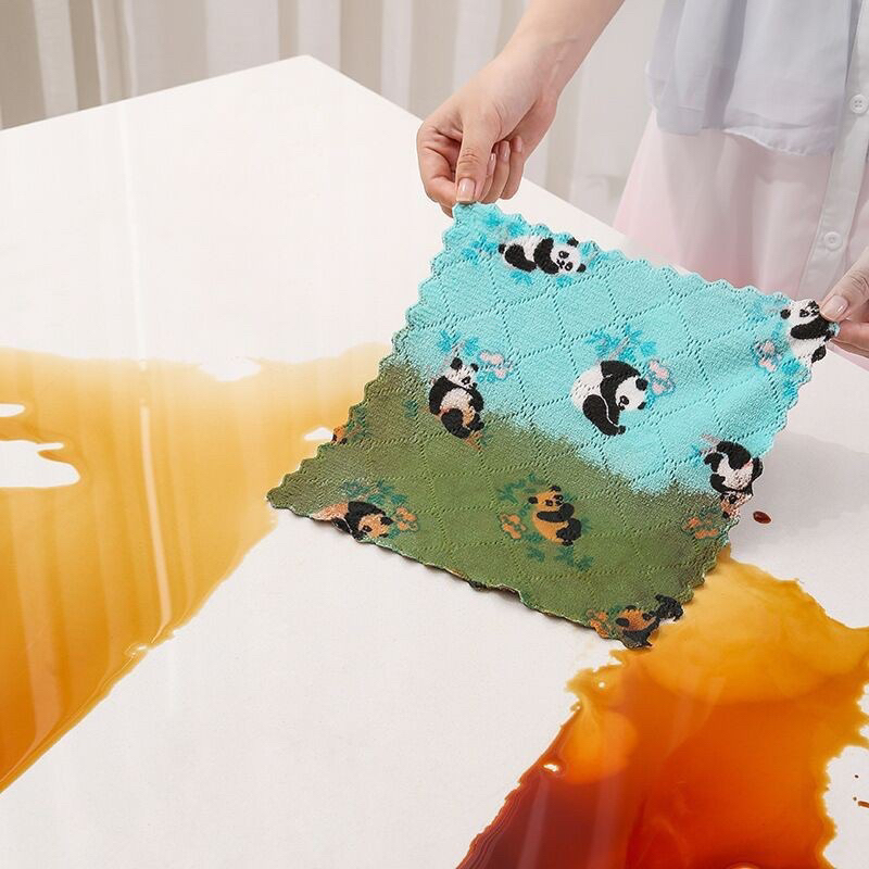 Kain Lap MOTIF 25x25 CM, Pembersih Multifungsi Bahan Microfiber Motif Kain Lap Meja Piring