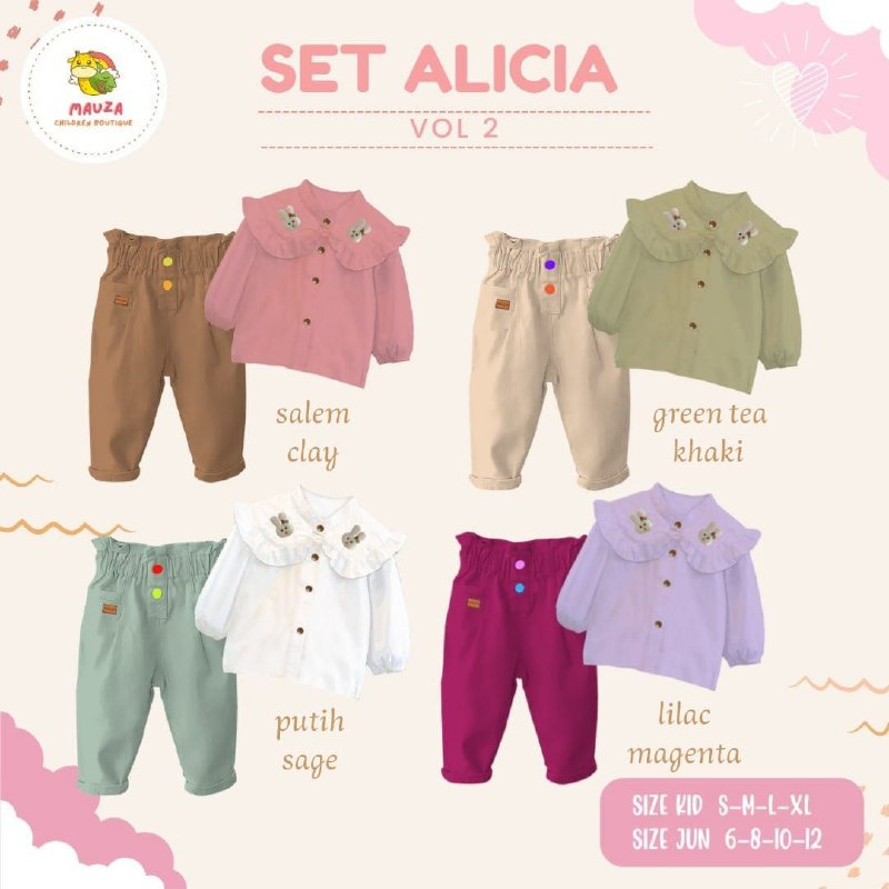 Afsheenastore Alicia Set / One set anak perempuan