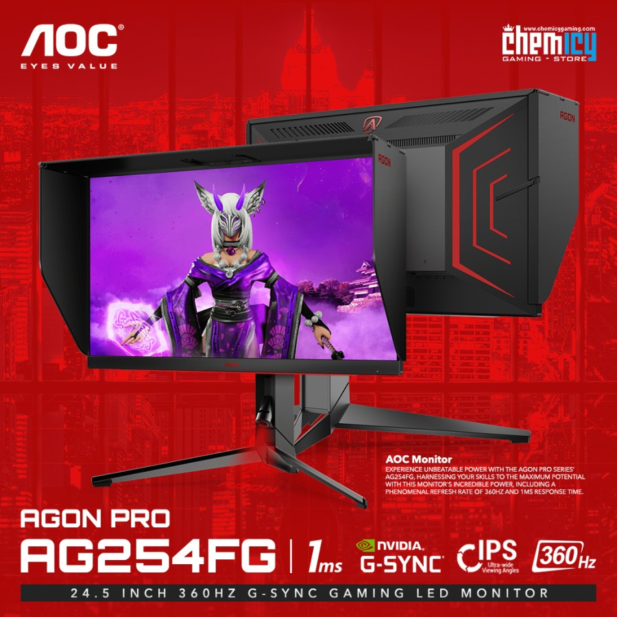 AOC AG254FG AGON PRO 24.5inch 360Hz Light FX Gaming Monitor