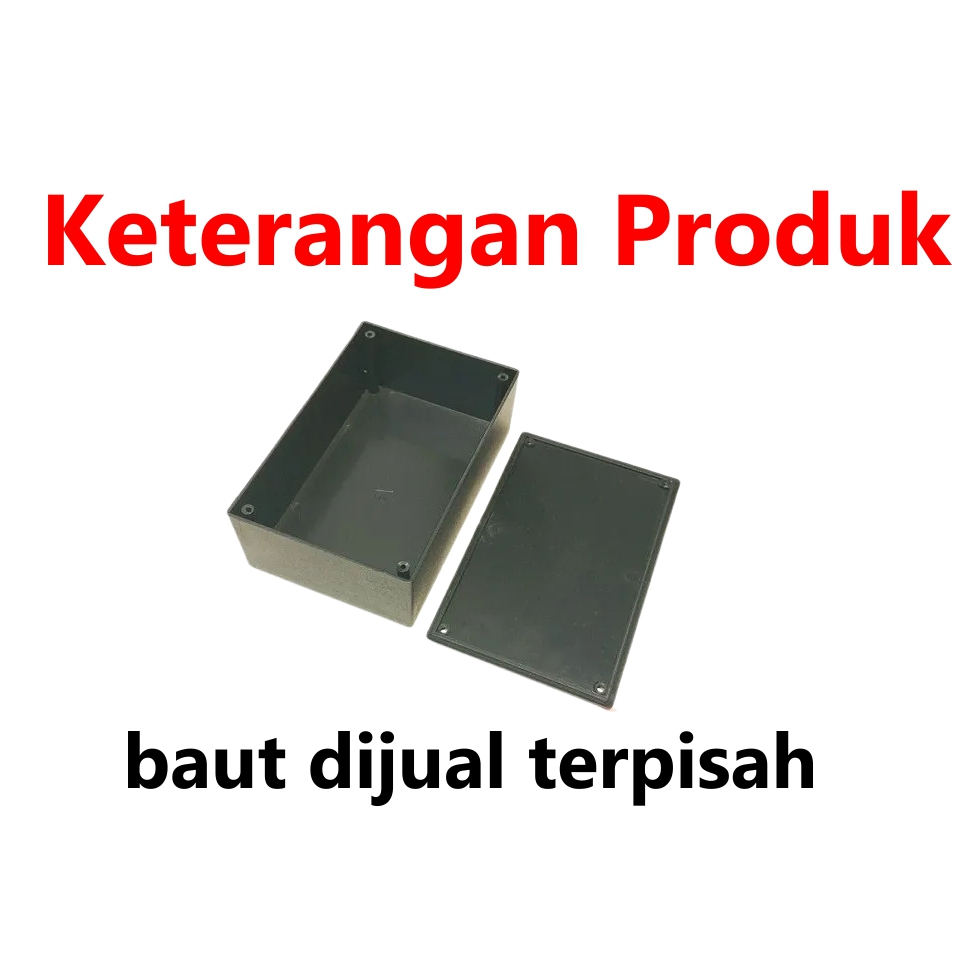 [HAEBOT] Box Hitam Kotak X4 12.5x8.5x5 Elektronik Plastik Wadah Project Alat Module Universal Enclosure X 4