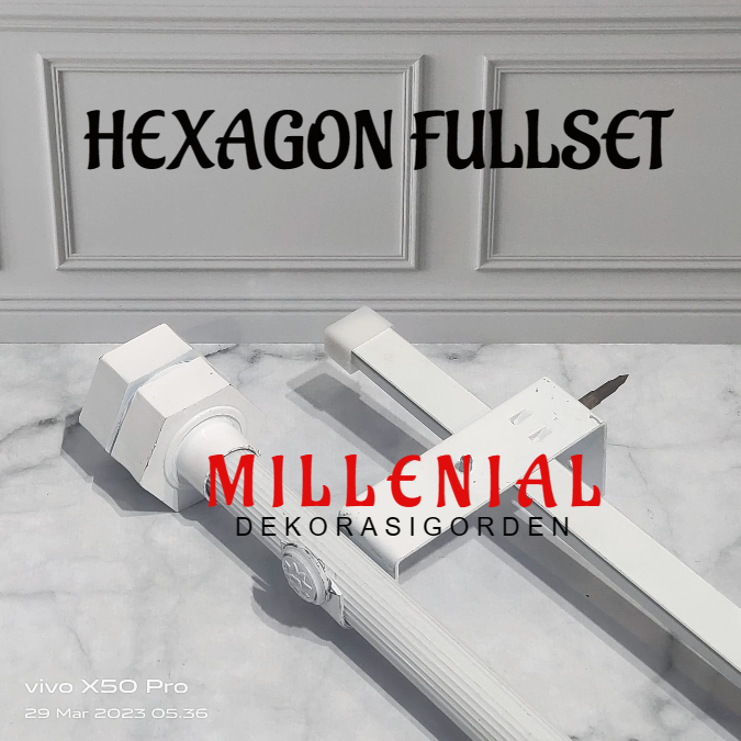 Batang Tiang Besi Rel Gorden Hordeng Minimalis Hitam Putih 60 75 1 1.25 1.5 1.75 Cm Meter