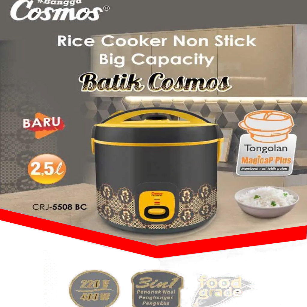 Magicom  3 in 1 Kapasitas Jumbo 2,5 Liter Cosmos Batik Hitam CRJ 5508 BC