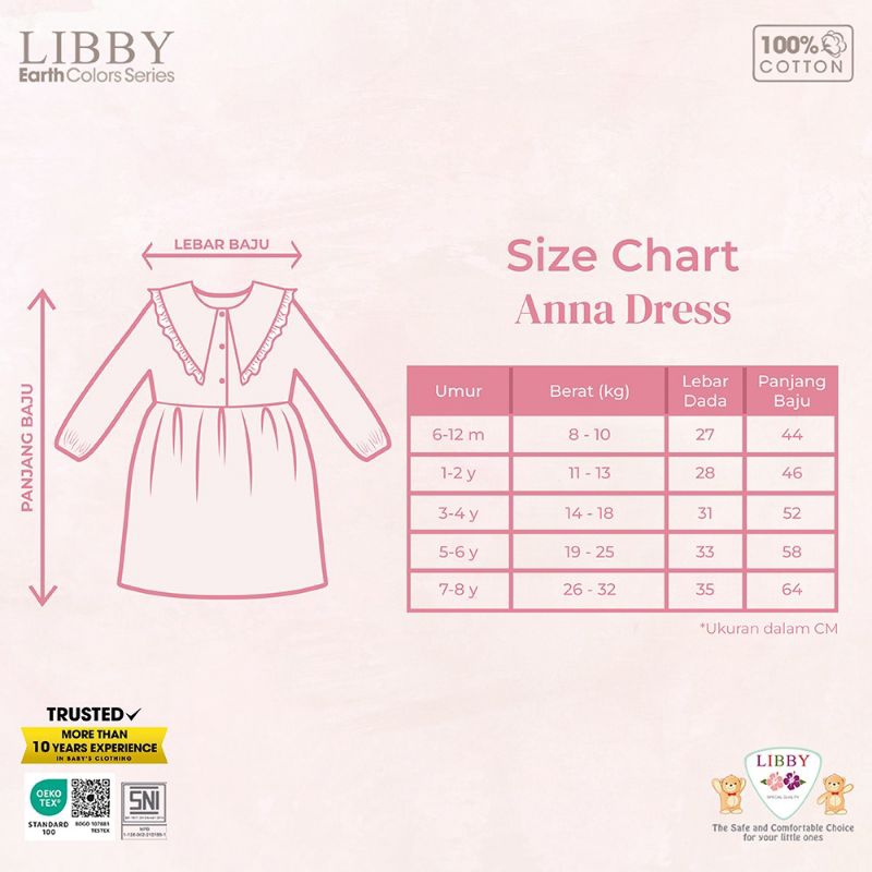 Libby Anna Dress 6Month s/d 8Years - Dress Anak Libby