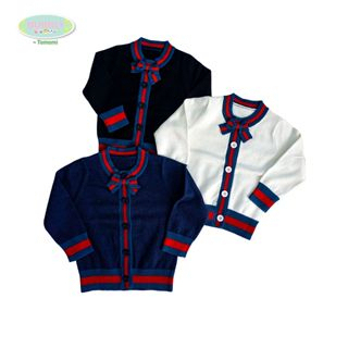 TOMOMI X BUBBLY CARDIGAN BOW STRIPE S-L