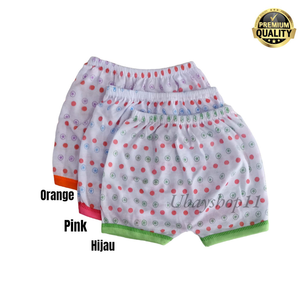 12 PCS / 1 LUSIN CELANA PENDEK BAYI COTTON MOTIF POLKADOT NEWBORN BABY TERMURAH