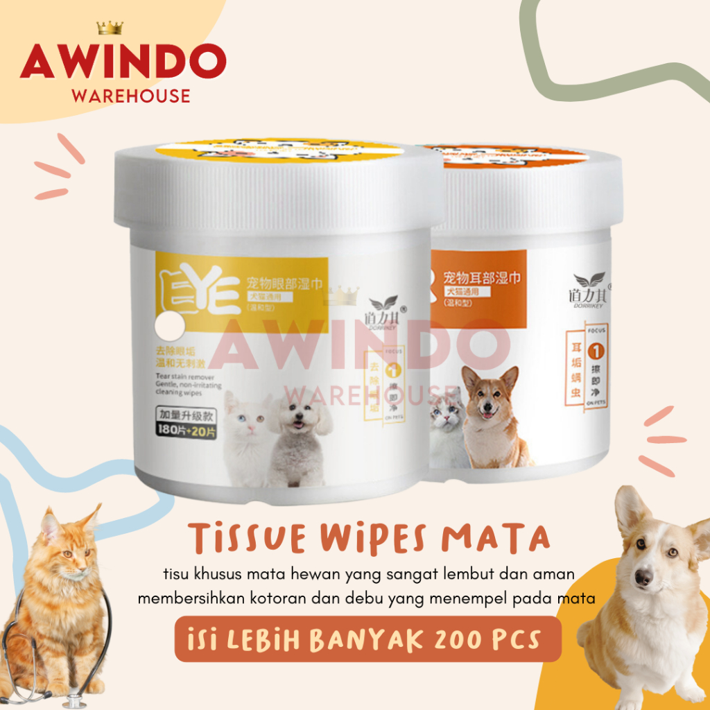 TISU PEMBERSIH NODA AIR MATA HEWAN - Tissue Tisu Basah Pembersih Mata Kucing Anjing Tear Stain