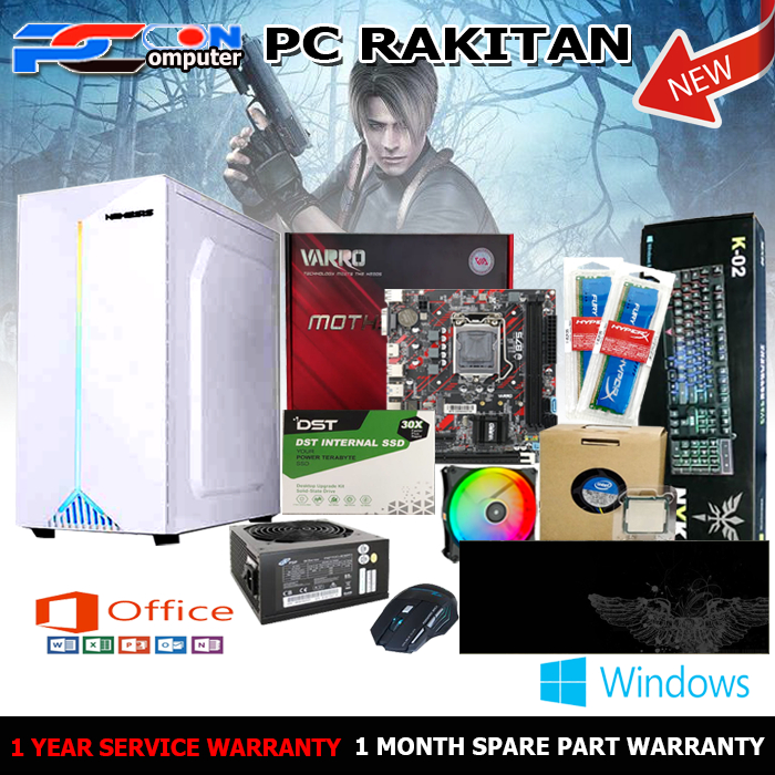 PC RAKITAN WARNET GAMING OFFICE i5 3470 BONUS KEYBOARD MOUSE MOUSEPAD