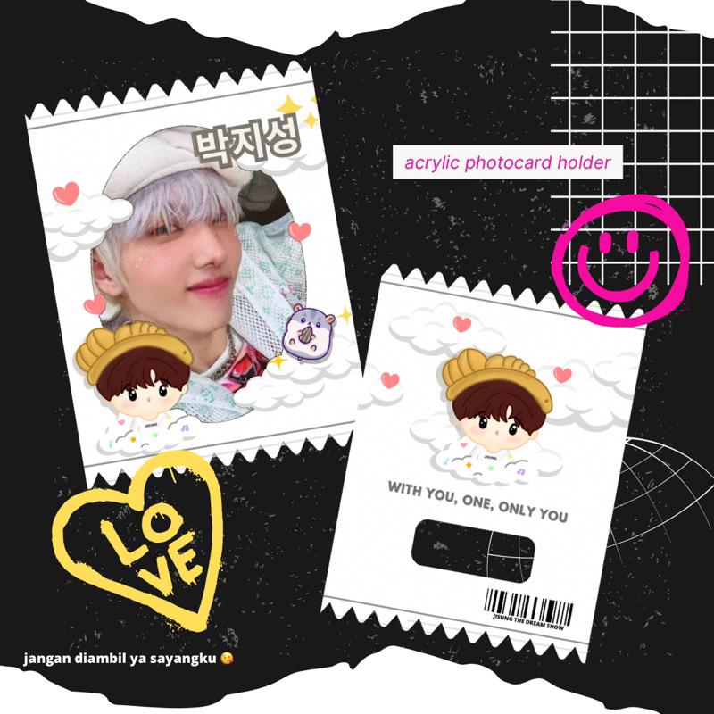 acrylic photocard holder for photocard jisung nct