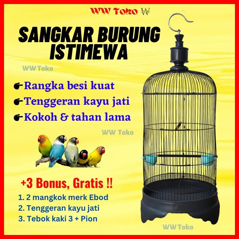 Sangkar Burung Kandang Lovebird Kurungan Love Bird Murah Kenari Anis Besi Cendet Gereja Glatik Hias 