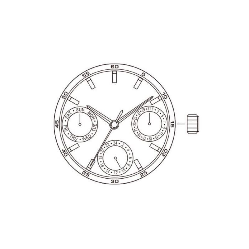 mesin jam tangan expedition/alexsander mesin miyota 6P27,6P79,6P29 original