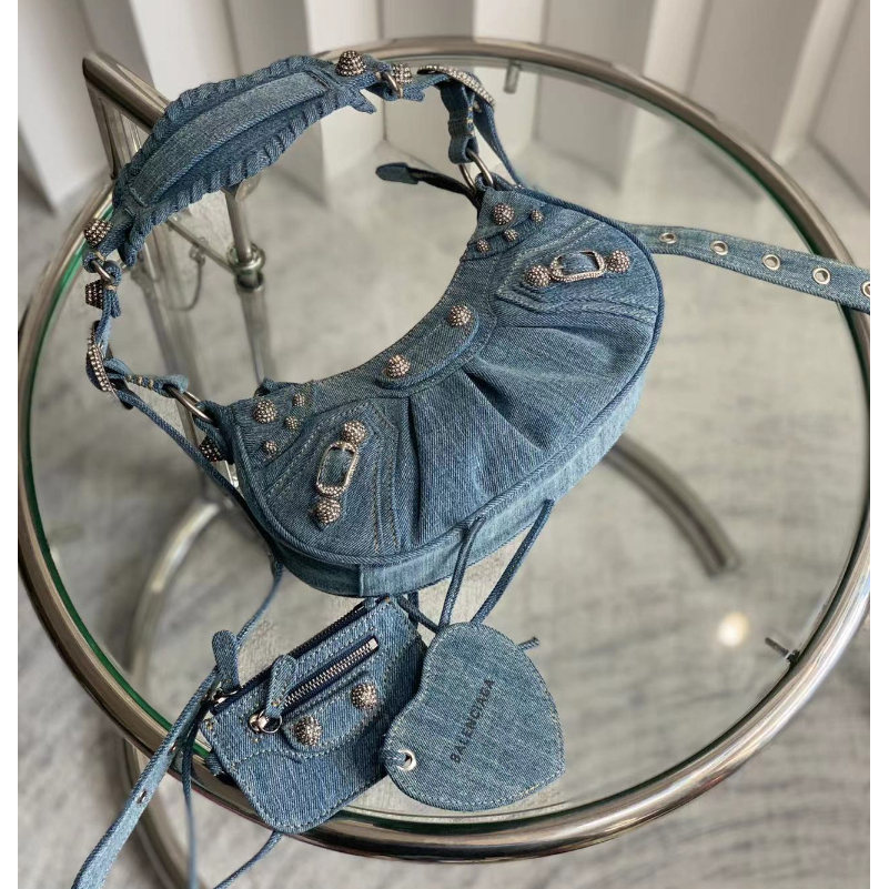 [Top] Balischia New Cagole Half Moon Bag Denim Series Locomotive Bag