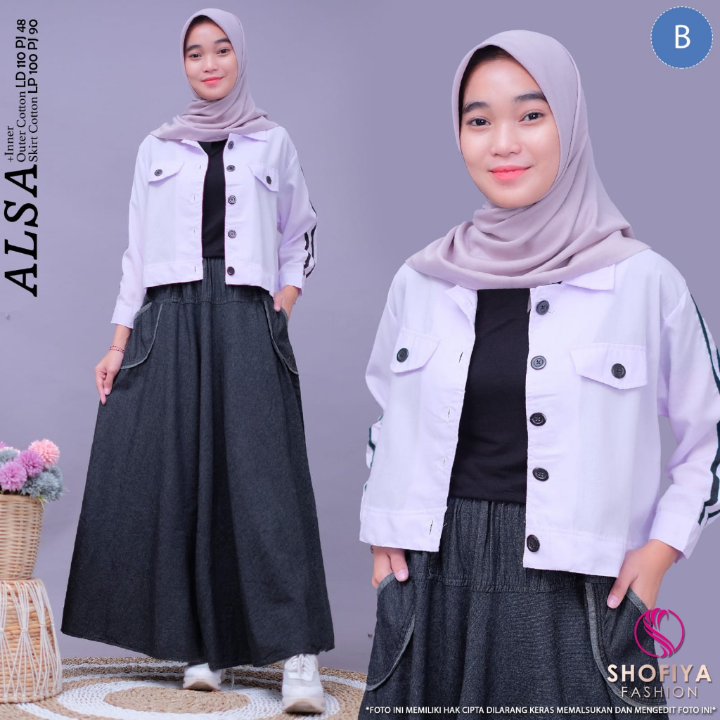 Baju Anak Perempuan Setelan Rok Remaja Tanggung Kekinian Cantik Terbaru / Set Rok Jeans Remaja