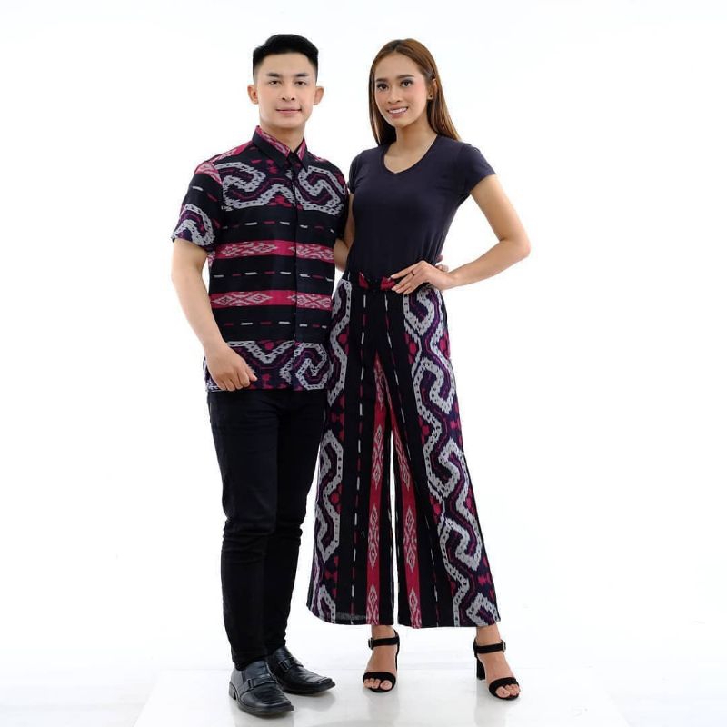 CELANA TENUN WANITA SET KEMEJA TENUN