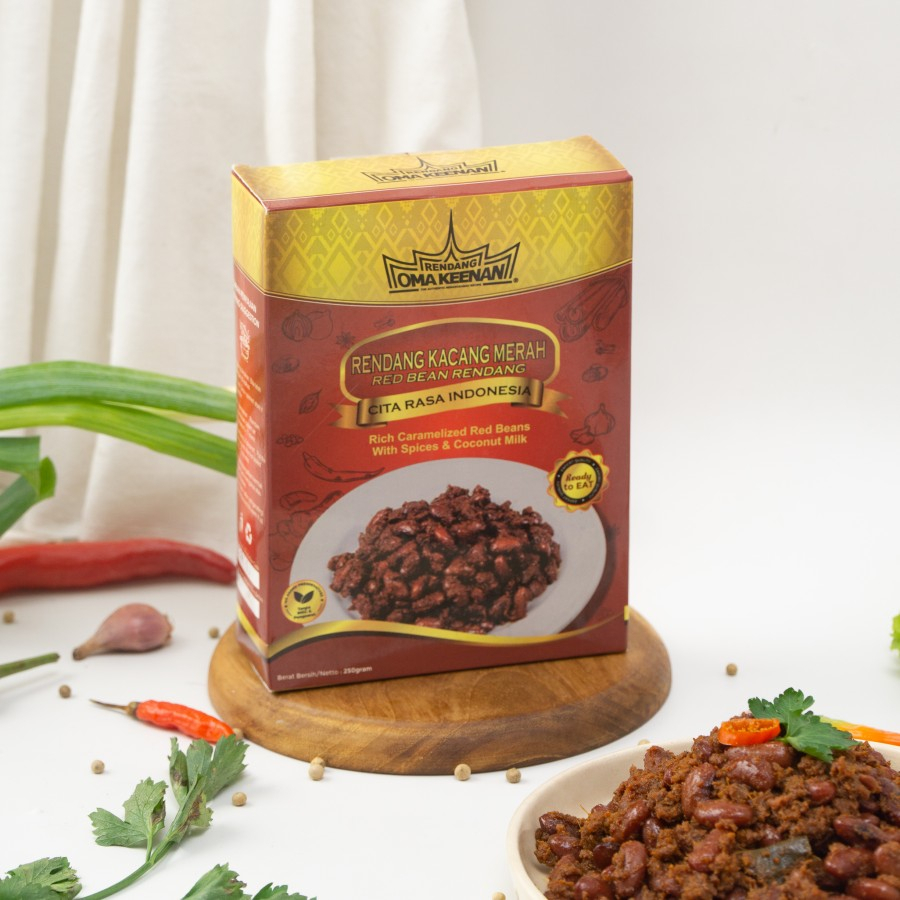 

Oma Keenan Rendang Kacang Merah 250gr Vegan & Diet Asli Minangkabau