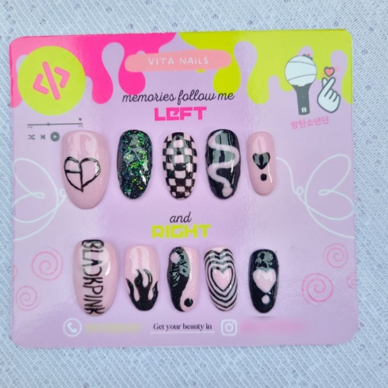 BLACKPINK PRESS ON NAILS / FAKE NAILS / CUSTOM FAKE NAILS