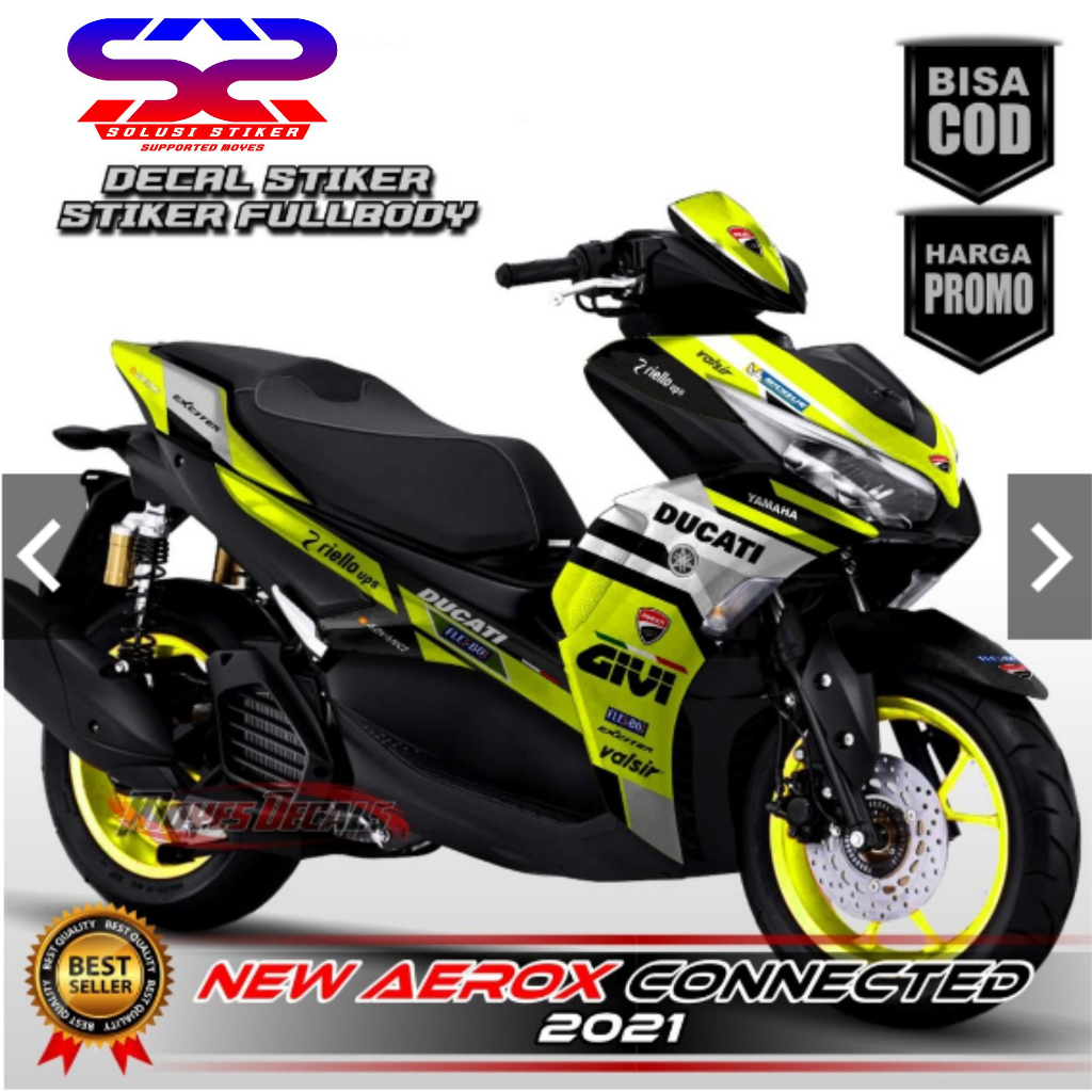 COD Stiker Decal New Aerox 155 Motif Kuning Stabilo//FullBody Decal Aerox Keren FullBody
