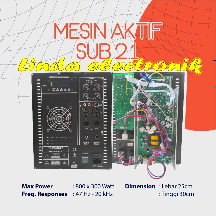 mesin speaker aktif power kit sub 2.1 original