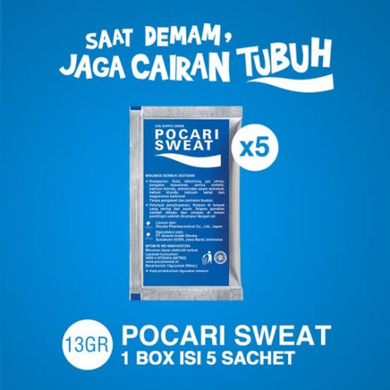 

Pocari Sweat Sachet 13 gram 1 Box (5 Sachet) | Minuman Isotonik Sache