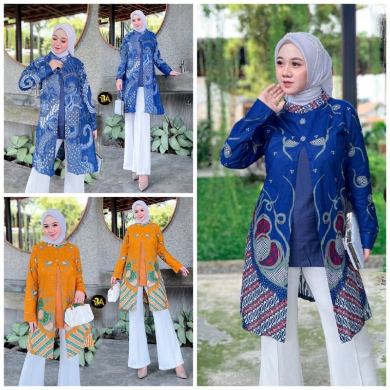 Tunik Batik Wanita Modern Atasan Batik Wanita