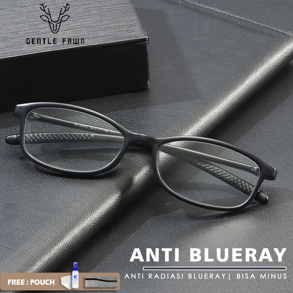 Gentle Fawn Kacamata Antiradiasi Blueray Lentur Simple Pria Wanita Bisa Minus Keren Bentuk Kotak