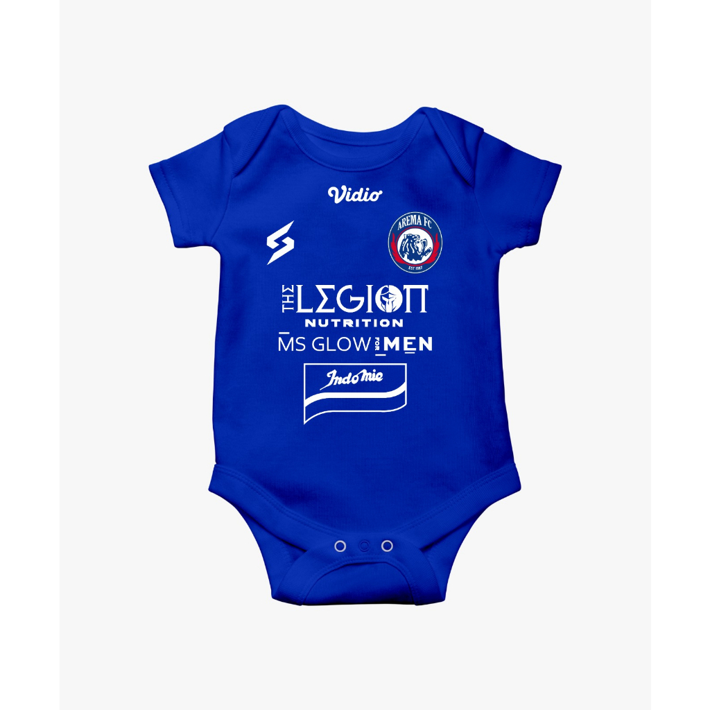 Baju bayi laki laki dan perempuan 0 6 12 bulan jumper newborn motif jersey bola Arema