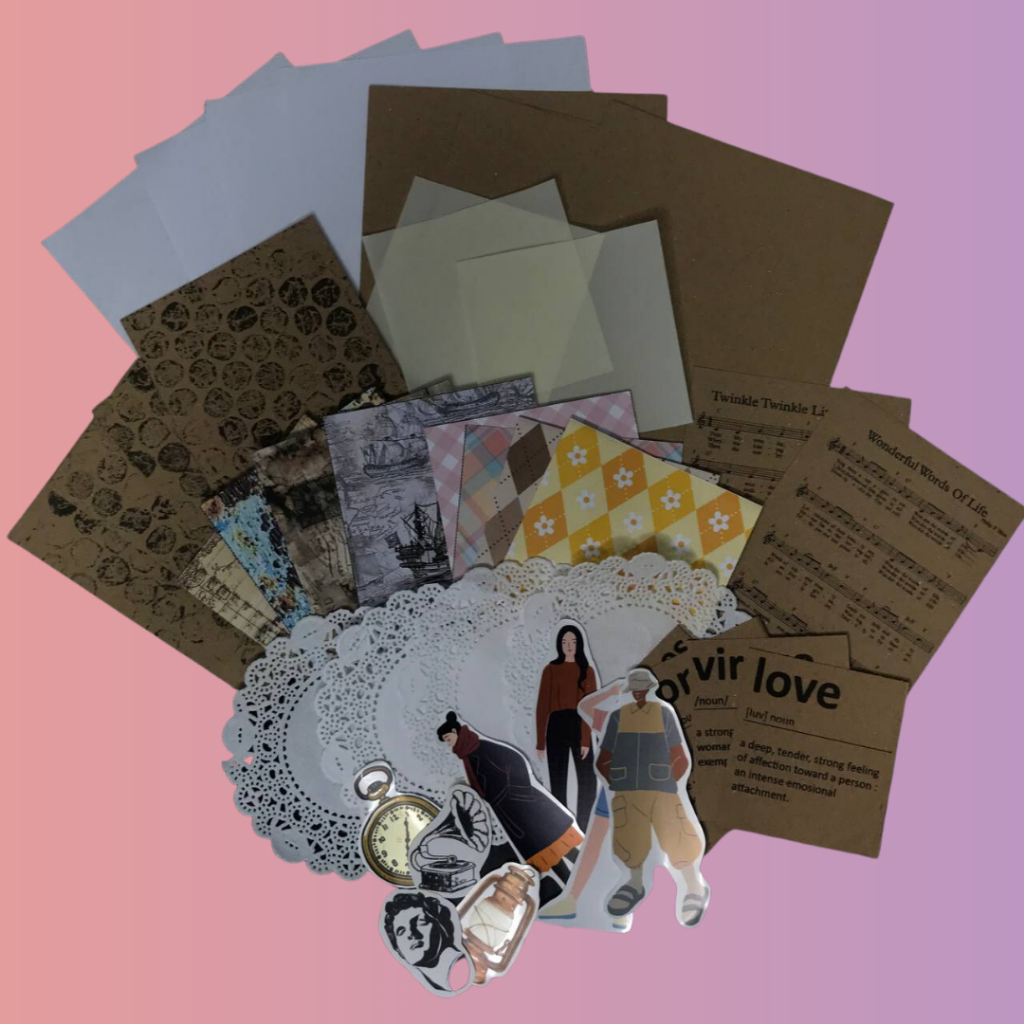 

40++pcs Journal KIT vintage untuk kebutuhan journaling/scrapbook/jurnal
