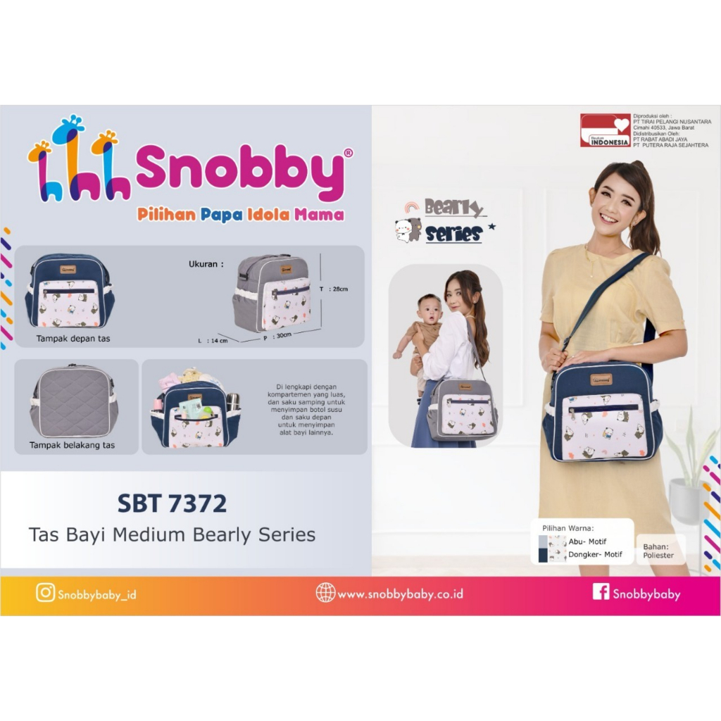 Snobby Tas Bayi Besar Sedang Kecil Ransel Bearly Series SBT7371 SBT7372 SBT7373 SBT7374