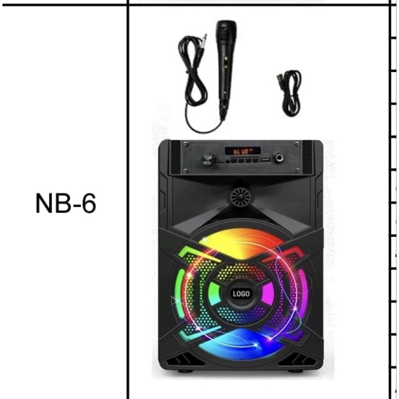 SPEAKER TWS PORTABLE BLUETOOTH 8 INCH NB6
