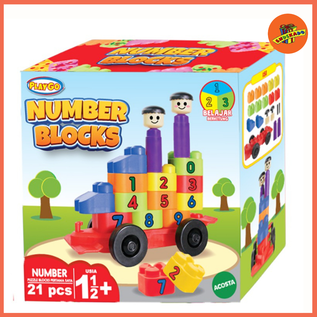 PlayGo Numbers - Angka Numeric Blocks Play-go Mainan Edukasi Blok Anak