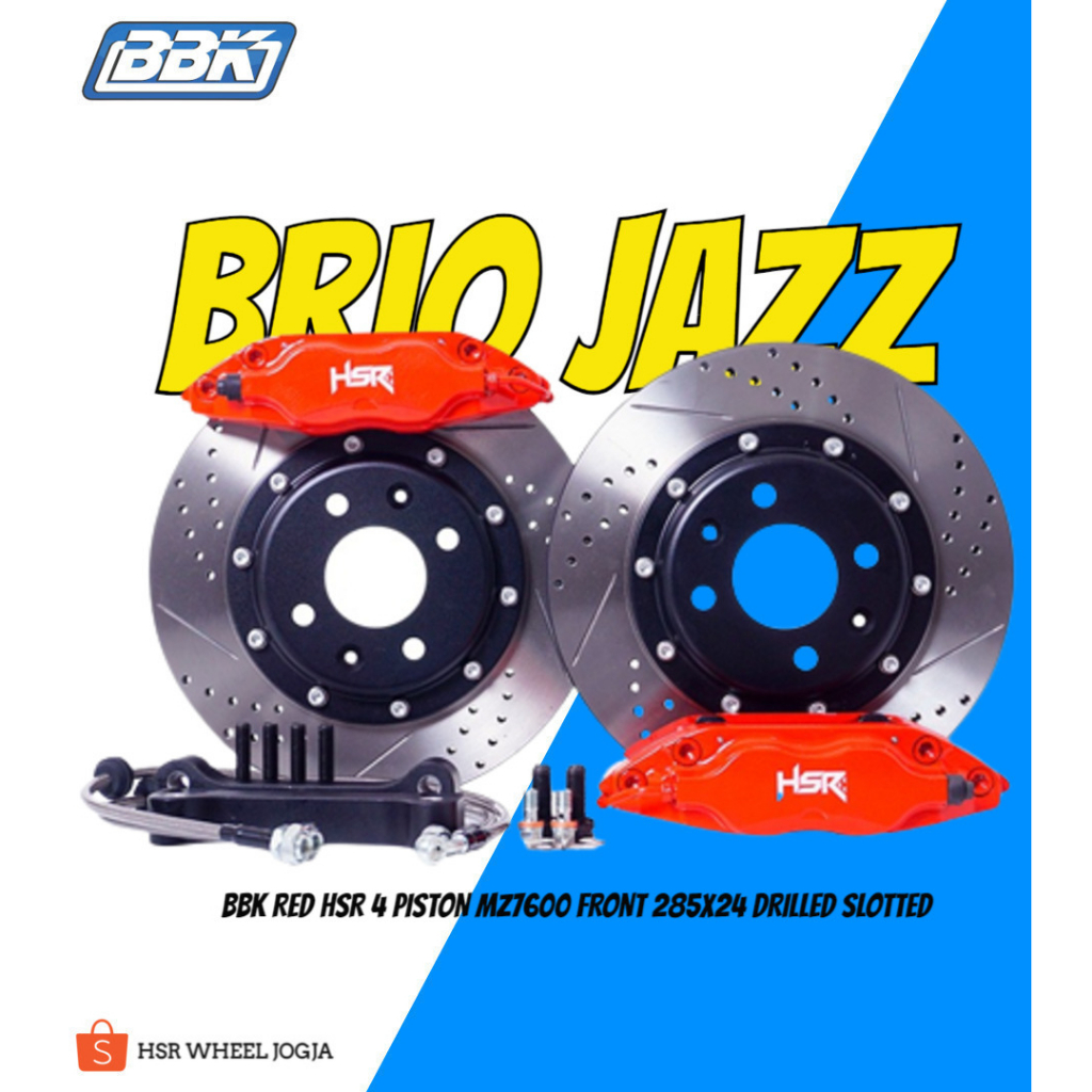 BBK Brio Jazz Big Brake Kit Kaliper HSR 4 Piston 285X24 Merah Disc Brake