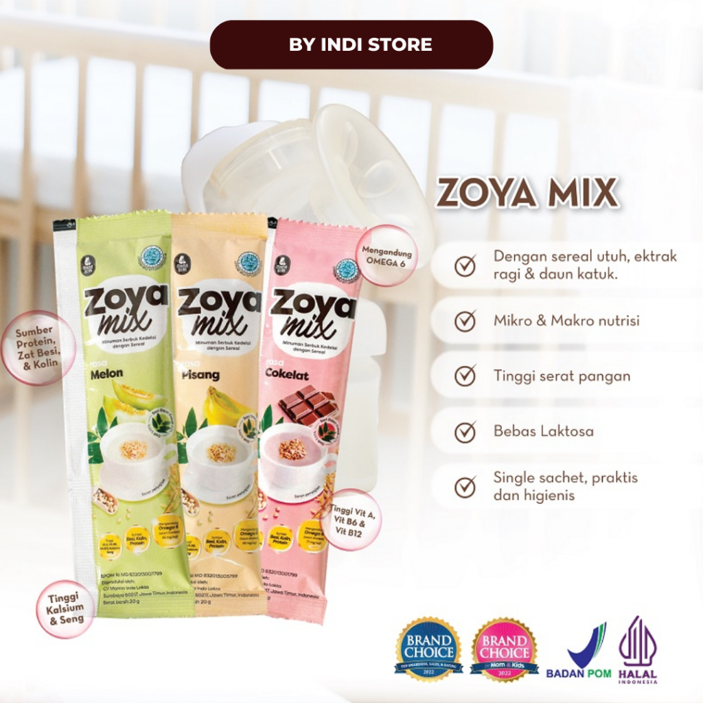 [ECER] 1 SACHET MAMA BEAR ZOYA MIX Sereal Kedelai dengan daun Katuk ASI BOOSTER