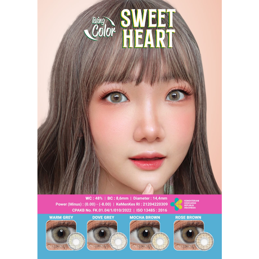 SOFTLENS LIVING COLOR SWEETHEART BY IRISLAB MINUS (-0.50 s/d -2.75)