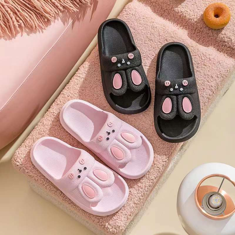 Sandal Slip On PVC Cute Rabbit Sendal Kelinci Rumah Nyaman Slipper Korea Soft Rubber Non Slip Flip Flop EVA Rumah Sendal Wanita Kekinian Selop Comfortable 8932