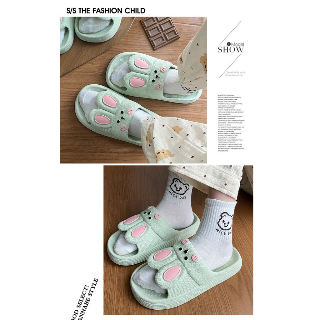 Sandal Slip On PVC Cute Rabbit Sendal Kelinci Rumah Nyaman Slipper Korea Soft Rubber Non Slip Flip Flop EVA Rumah Sendal Wanita Kekinian Selop Comfortable 8932