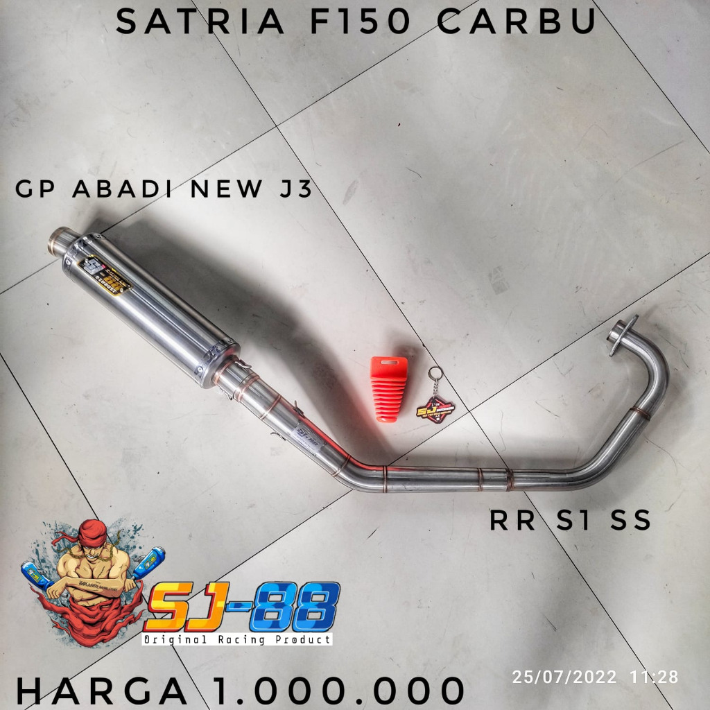 Knalpot Full System SJ88 RR S1 Satria FU Karbu – Header + Silincer Racing Stainless Suara Padat Adem