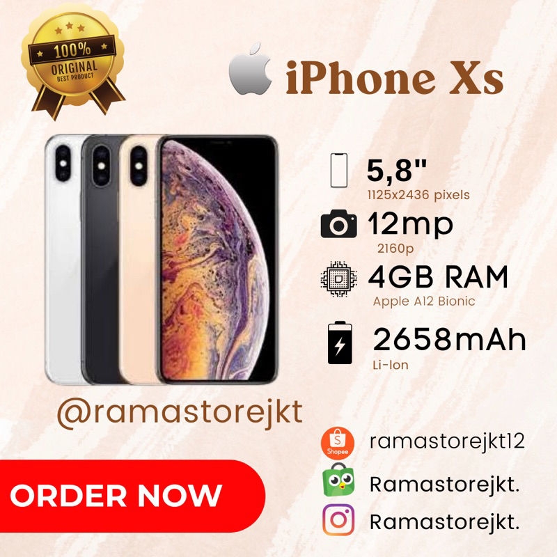 iphone xs 64gb & 256gb gold second