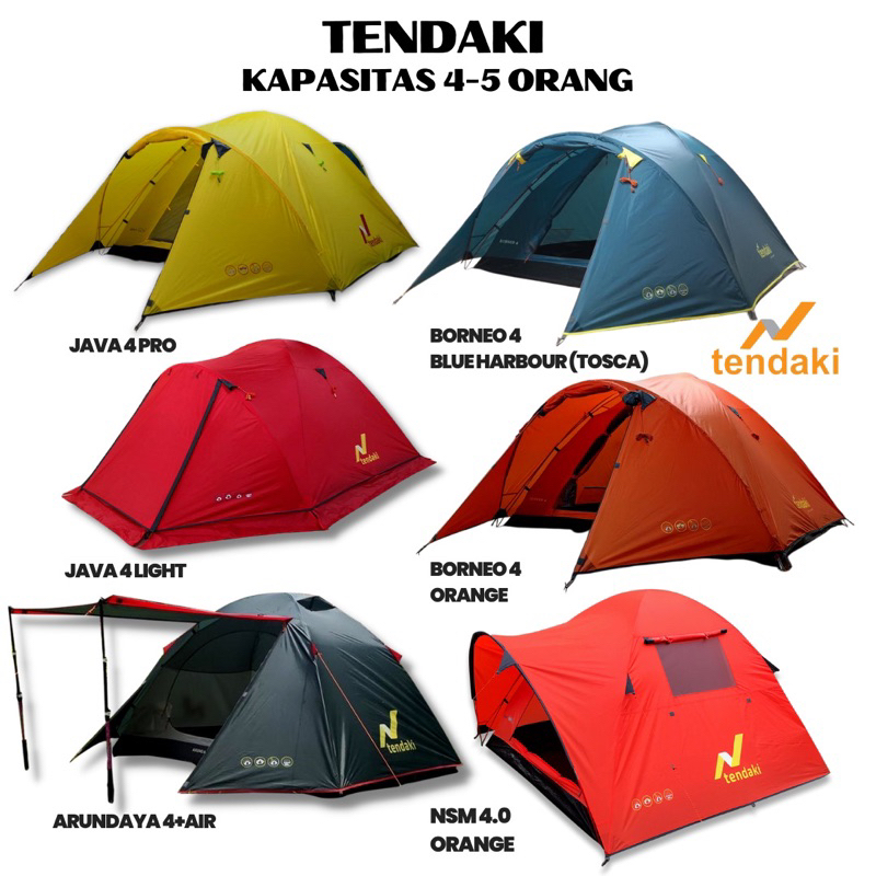 TENDAKI •Tenda Dome Termurah •Moluccas 4 pro •Java 4 •BORNEO 4 •Java 4 Light •Arundaya 4 • Double Layer