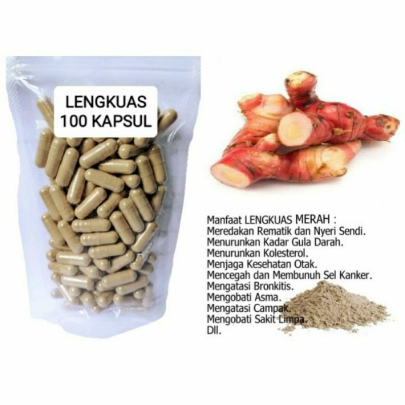 

LENGKUAS Kapsul Herbal Alami Kemasan Hemat - isi 100 pcs