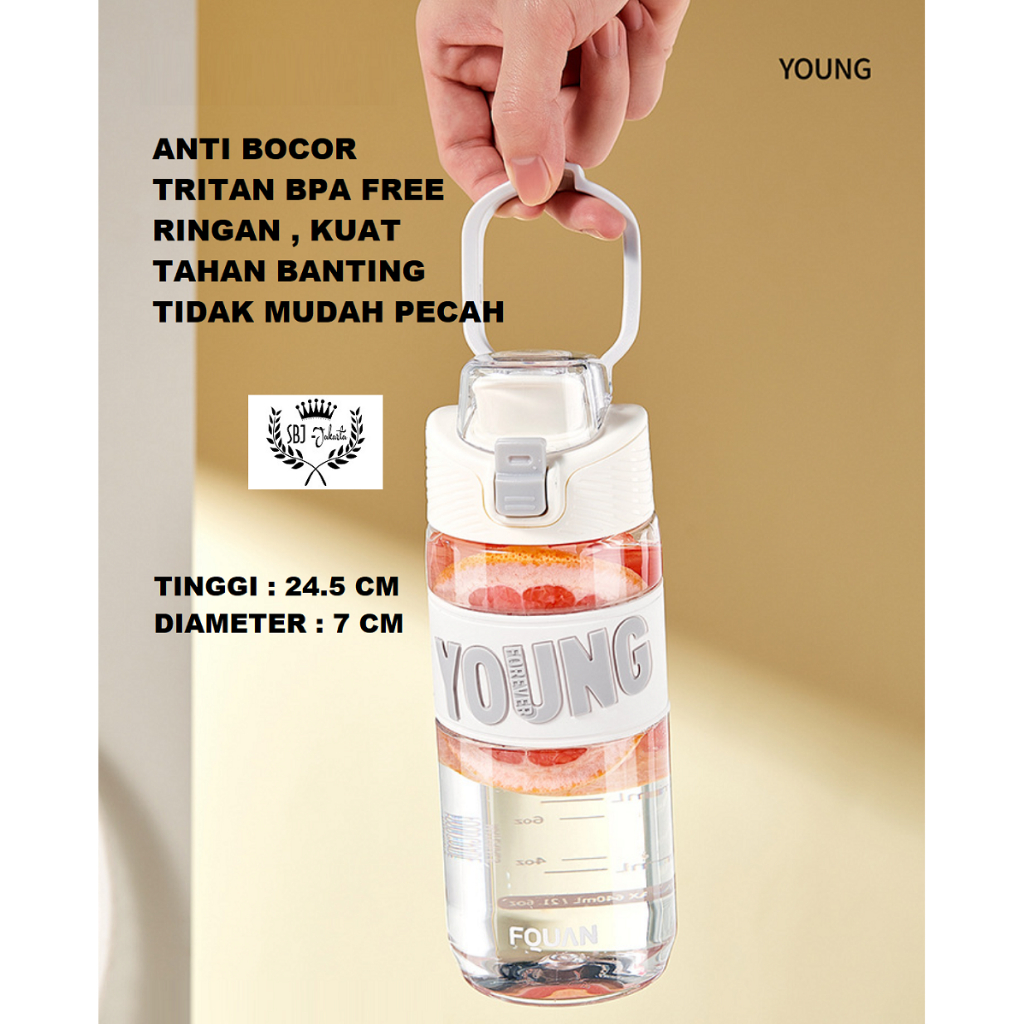 BOTOL MINUM TRITAN 100% BPA FREE INFUSER FOREVER YOUNG SPORT 780ml