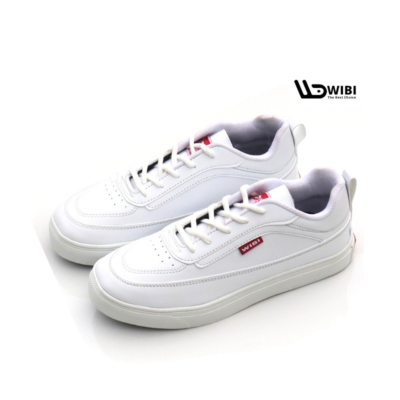 Sepatu Sneakers Tali Pria Casual Sekolah Kerja Sport Size 39-43 Putih SP11