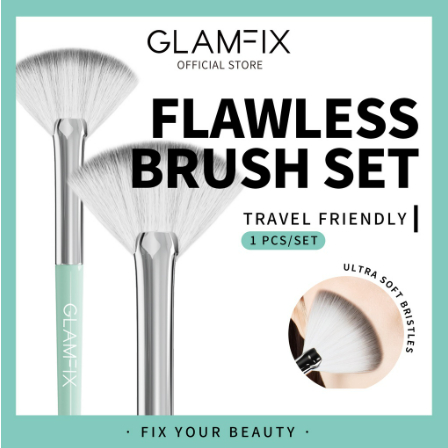 GLAMFIX Flawless Fan Brush Make Up 1 Pcs _ Kuas Make Up Highlighter | GLAM FIX Alat Kecantikan Makeup by YOU