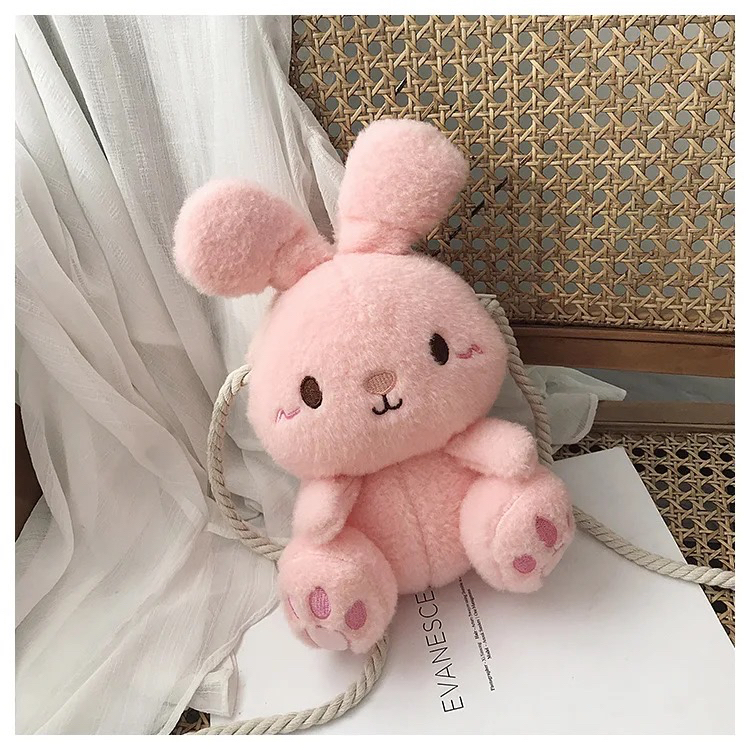 PROMO SALE 7.7 - TAS SELEMPANG BAHU MODEL BONEKA BABY BUNNY BERUANG BULU GEMOY PELUK MERANGKUL ARISTA KEKINIAN